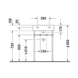 Duravit Vero Waschtisch 470x500x175mm wandhäng., Weiß Hochglanz, Rechteckig, 1 WP m... DURAVIT-0454500000 4021534269301 (Abb. 1)
