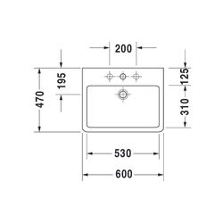 Duravit Vero Waschtisch 470x600x165mm mit HLB Aufsatz, Weiß Hochglanz, Rechteckig, ... DURAVIT-0454600027 4021534285837 (Abb. 1)