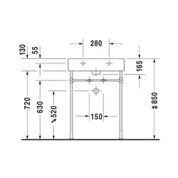 Duravit Vero Waschtisch 470x600x165mm mit HLB Aufsatz, Weiß Hochglanz, Rechteckig, ... DURAVIT-0454600027 4021534285837 (Abb. 1)