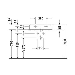 Duravit Vero Waschtisch 470x600x165mm mit HLB Aufsatz, Weiß Hochglanz, Rechteckig, ... DURAVIT-0454600027 4021534285837 (Abb. 1)