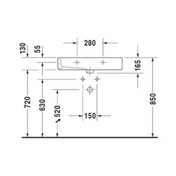 Duravit Vero Waschtisch 470x700x165mm wandhäng., Weiß Hochglanz, Rechteckig, 1 WP m... DURAVIT-0454700027 4021534693694 (Abb. 1)