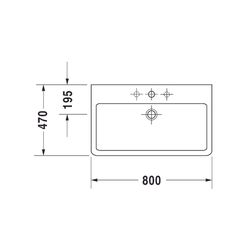 Duravit Vero Waschtisch 470x800x175mm wandhäng., Weiß Hochglanz, Rechteckig, 1 WP m... DURAVIT-0454800000 4021534269400 (Abb. 1)