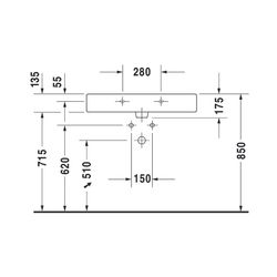 Duravit Vero Waschtisch 470x800x175mm wandhäng., Weiß Hochglanz, Rechteckig, 1 WP m... DURAVIT-0454800000 4021534269400 (Abb. 1)