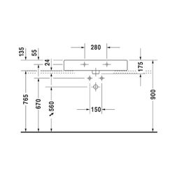Duravit Vero Waschtisch 470x800x175mm wandhäng., Weiß Hochglanz, Rechteckig, 1 WP m... DURAVIT-0454800000 4021534269400 (Abb. 1)