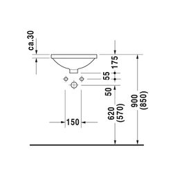 Duravit Architec Einbauwaschtisch 400x400x175mm, Weiß Hochglanz, ohne HLB, mit Über... DURAVIT-0468400000 4021534150401 (Abb. 1)