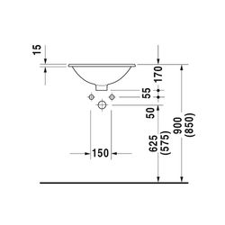 Duravit Architec Einbauwaschtisch 470x470x170mm, Weiß Hochglanz, ohne HLB, mit Über... DURAVIT-0468470000 4021534150418 (Abb. 1)