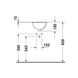 Duravit Architec Einbauwaschtisch 335x335x195mm, Weiß Hochglanz, ohne HLB, mit Über... DURAVIT-0473340031 4021534308307 (Abb. 1)
