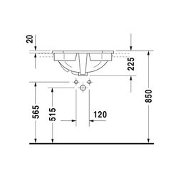Duravit Serie 1930 Einbauwaschtisch 470x580x225mm, Weiß Hochglanz, WonderGliss, mi... DURAVIT-04765800001 4021534188664 (Abb. 1)