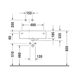Duravit Design Classics Waschtisch 460x615x225mm wandhäng., L, Weiß Hochglanz, Rech... DURAVIT-0684600000 4021534096846 (Abb. 1)
