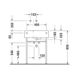 Duravit Design Classics Waschtisch 460x615x225mm wandhäng., L, Weiß Hochglanz, Rech... DURAVIT-0684600000 4021534096846 (Abb. 1)