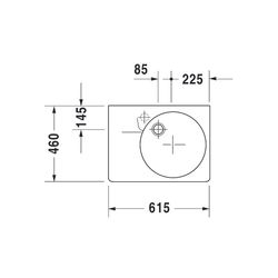 Duravit Design Classics Waschtisch 460x615x225mm wandhäng., R, Weiß Hochglanz, Rech... DURAVIT-0685600011 4021534217326 (Abb. 1)