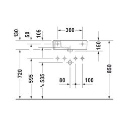 Duravit Vero Handwaschbecken 250x500x150mm, Weiß Hochglanz, Rechteckig, 1 Waschplat... DURAVIT-0703500000 4021534317354 (Abb. 1)