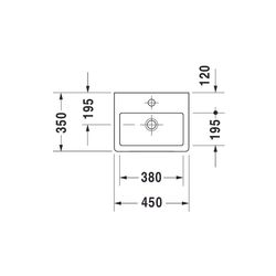 Duravit Vero Handwaschbecken 350x450x160mm, Weiß Hochglanz, Rechteckig,1 Waschplatz... DURAVIT-0704450000 4021534317392 (Abb. 1)