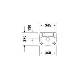 Duravit D-Code Handwaschbecken 270x360x130mm, Weiß Hochglanz, Rechteckig, 1 Waschpl... DURAVIT-0705360009 4021534687648 (Abb. 1)