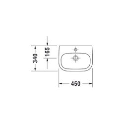Duravit D-Code Handwaschbecken 340x450x145mm, Weiß Hochglanz, Rechteckig,1 Waschpla... DURAVIT-0705450000 4021534344091 (Abb. 1)