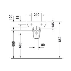 Duravit D-Code Handwaschbecken 340x450x145mm, Weiß Hochglanz, Rechteckig,1 Waschpla... DURAVIT-0705450000 4021534344091 (Abb. 1)