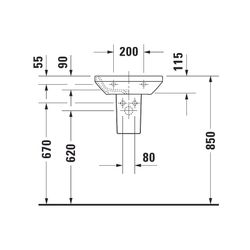 Duravit DuraStyle Handwaschbecken 335x450x115mm, Weiß Hochglanz, WonderGliss, Rech... DURAVIT-07084500001 4021534850943 (Abb. 1)