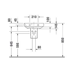 Duravit Happy D.2 Handwaschbecken 360x500x145mm, Weiß Hochglanz, Rechteckig,1 Wasch... DURAVIT-0709500000 4021534855832 (Abb. 1)