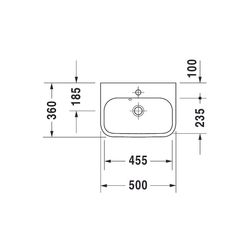 Duravit Happy D.2 Handwaschbecken 360x500x140mm, Weiß Hochglanz, Rechteckig,1 Wasch... DURAVIT-0710500000 4021534856006 (Abb. 1)