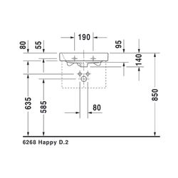 Duravit Happy D.2 Handwaschbecken 360x500x140mm, Weiß Hochglanz, Rechteckig,1 Wasch... DURAVIT-0710500000 4021534856006 (Abb. 1)