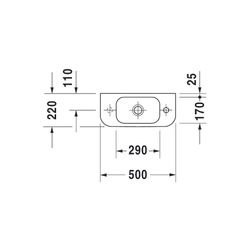 Duravit Happy D.2 Handwaschbecken 220x500x110mm Weiß HG, WonderGliss, Rechteckig, ... DURAVIT-07115000091 4021534942211 (Abb. 1)