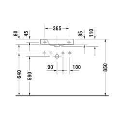 Duravit Happy D.2 Handwaschbecken 220x500x110mm Weiß HG, WonderGliss, Rechteckig, ... DURAVIT-07115000091 4021534942211 (Abb. 1)