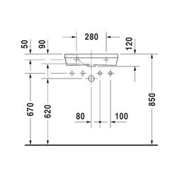 Duravit DuraStyle Handwaschbecken 220x500x120mm Weiß HG WonderGliss, Rechteckig, 1... DURAVIT-07135000081 4021534875717 (Abb. 1)