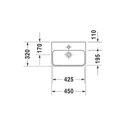 Duravit ME by Starck Handwaschbecken 320x450x155mm, Weiß Hochglanz, Rechteckig,1 Wa... DURAVIT-0719450000 4021534966651 (Abb. 1)