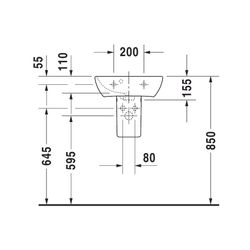Duravit ME by Starck Handwaschbecken 320x450x155mm, Weiß Hochglanz, Rechteckig,1 Wa... DURAVIT-0719450000 4021534966651 (Abb. 1)