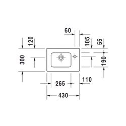 Duravit ME by Starck Handwaschbecken 300x430x150mm, Weiß Hochglanz WonderGliss rec... DURAVIT-07234300001 4053424089478 (Abb. 1)