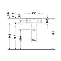 Duravit Vero Air Handwaschbecken 350x450x165mm, Weiß Hochglanz, WonderGliss, Recht... DURAVIT-07244500001 4053424139302 (Abb. 1)