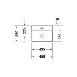 Duravit DuraSquare Handwaschbecken 350x450x140mm, Weiß Hochglanz, DuraCeram, Rechte... DURAVIT-0732450041 4053424324395 (Abb. 1)