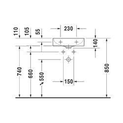 Duravit DuraSquare Handwaschbecken 350x450x140mm, Weiß Hochglanz, DuraCeram, Rechte... DURAVIT-0732450041 4053424324395 (Abb. 1)
