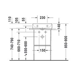 Duravit DuraSquare Handwaschbecken 350x450x140mm, Weiß Hochglanz, DuraCeram, Rechte... DURAVIT-0732450041 4053424324395 (Abb. 1)