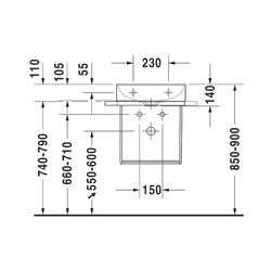 Duravit DuraSquare Metallkonsole 333x516x400mm, Mattschwarz, unter Waschtisch mit H... DURAVIT-0031104600 4053424467092 (Abb. 1)
