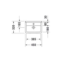 Duravit Starck 3 Handwaschbecken 320x450x155mm, Weiß Hochglanz, Rechteckig,1 Waschp... DURAVIT-0750450000 4021534223136 (Abb. 1)