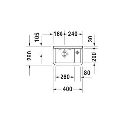 Duravit Starck 3 Handwaschbecken 260x400x165mm, Weiß Hochglanz, Rechteckig, 1 Wasch... DURAVIT-0751400000 4021534536243 (Abb. 1)