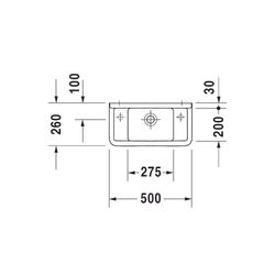 Duravit Starck 3 Handwaschbecken 260x500x160mm, Weiß Hochglanz, Rechteckig, 1 Wasch... DURAVIT-0751500000 4021534223518 (Abb. 1)