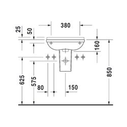 Duravit Starck 3 Handwaschbecken 260x500x160mm, Weiß Hochglanz, Rechteckig, 1 Wasch... DURAVIT-0751500000 4021534223518 (Abb. 1)
