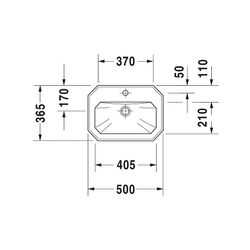 Duravit Serie 1930 Handwaschbecken 365x500x195mm, Weiß Hochglanz, Oktogonal,1 Wasch... DURAVIT-0785500000 4021534100406 (Abb. 1)