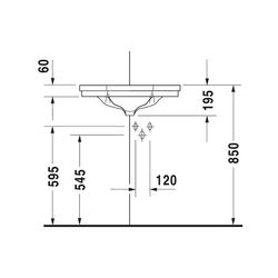 Duravit Serie 1930 Eck-Handwaschbecken 450x595x195mm, Weiß Hochglanz, Oktogonal,1 W... DURAVIT-0793420000 4021534100857 (Abb. 1)