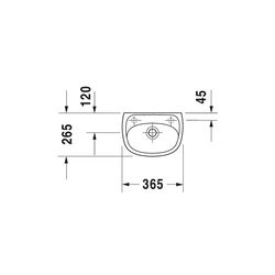 Duravit Design Classics Handwaschbecken 265x365x135mm Weiß Hochglanz, Halbrund, 1 W... DURAVIT-0797350000 4021534102196 (Abb. 1)