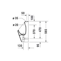 Duravit D-Code Urinal 290x305x565mm Weiß Hochglanz HYG Rimless, Verdrängung, verdec... DURAVIT-0828302000 4053424325996 (Abb. 1)