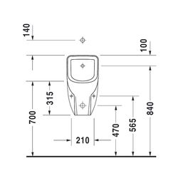 Duravit D-Code Urinal 290x305x565mm Weiß Hochglanz HYG Rimless, Verdrängung, verdec... DURAVIT-0828302000 4053424325996 (Abb. 1)