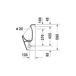 Duravit D-Code Urinal 290x305x565mm Weiß Hochglanz Rimless, Verdrängung, Zulauf hin... DURAVIT-0829300000 4021534392238 (Abb. 1)