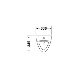 Duravit Katja Urinal 345x330x495mm Weiß Hochglanz, geschlossen, Absauger, Zulauf ob... DURAVIT-0831320000 4021534211812 (Abb. 1)