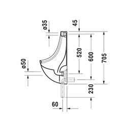 Duravit Design Classics Urinal 350x370x705mm Weiß Hochglanz WonderGliss geschlosse... DURAVIT-08473700001 4021534193958 (Abb. 1)
