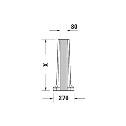 Duravit Serie 1930 Standsäule aus Keramik 260x270x675mm, Weiß Hochglanz, WonderGli... DURAVIT-08579100001 4021534195662 (Abb. 1)