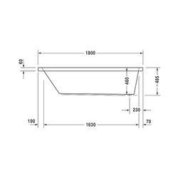 Duravit Starck Wannen Badewanne 485x900x1800mm, 301l, Weiß glänzend, Rechtecki... DURAVIT-700050000000000 4021534306372 (Abb. 1)