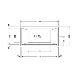 Duravit Starck Wannen Badewanne 485x900x1800mm, 252l, Weiß glänzend, Rechtecki... DURAVIT-700052000000000 4021534306389 (Abb. 1)